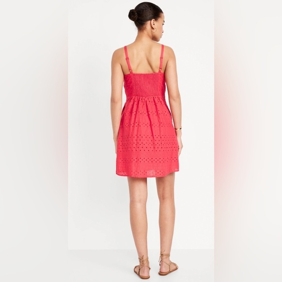 Old Navy fit and flair cami mini dress, smocking in back and adj. straps size L - Picture 3 of 16